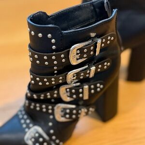 Studded Black Ankle Boots